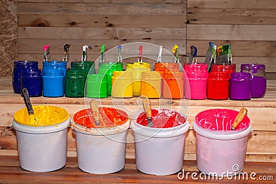 Colorful plastisol ink for print tee shirt Stock Photo