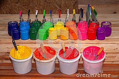 Colorful plastisol ink for print tee shirt Stock Photo