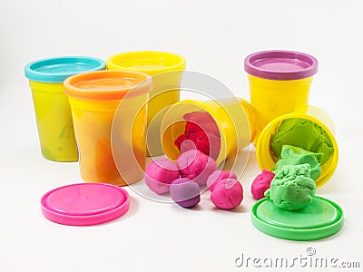 Colorful play dough Stock Photo