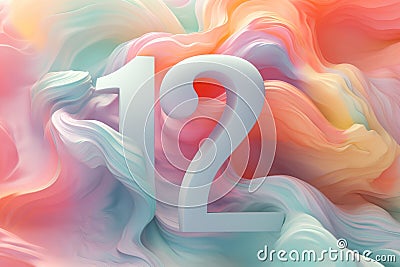 Colorful and playful number twelve. Symbol 12. Invitation for a twelfth birthday party or business anniversary Stock Photo