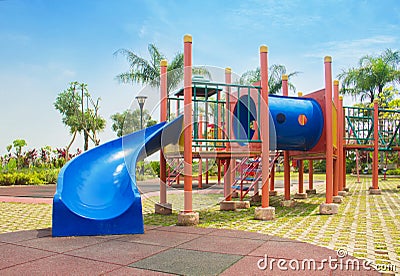 colorful playground without children Stock Photo