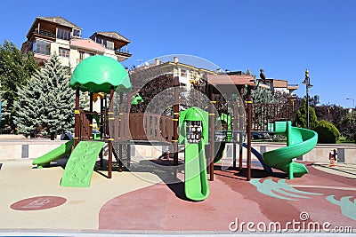 Colorful playground on yard in the park. Child. Editorial Stock Photo