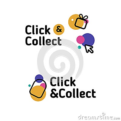 Colorful Pointer badge icon. Click vector store label. Modern e-commerce Stock Photo