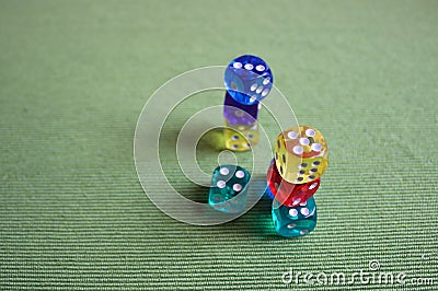 Colorful poker cubes Stock Photo
