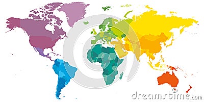 Colorful political map of World Vector Illustration