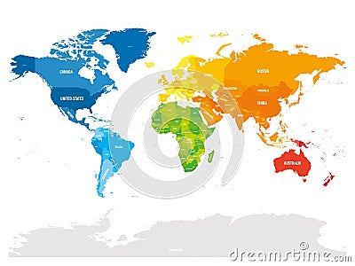 Colorful political map of World Vector Illustration