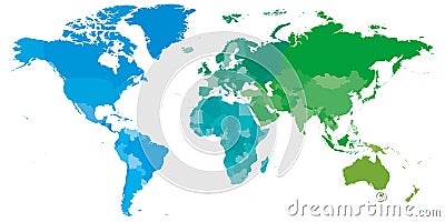 Colorful political map of World Vector Illustration