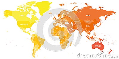 Colorful political map of World Stock Photo