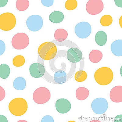 Colorful polka dot seamless pattern Vector Illustration