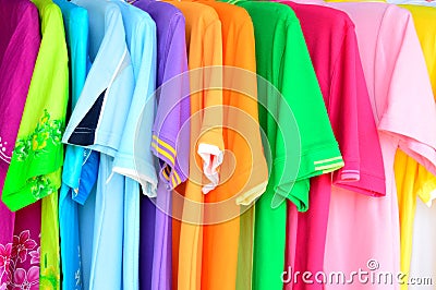 Colorful polo shirt background Stock Photo