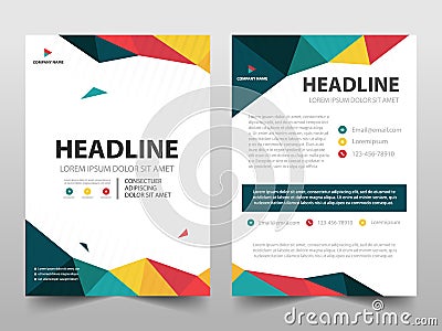 Colorful polygonal annual report Brochure design template vector. Business Flyers magazine poster.Abstract layout template , Vector Illustration