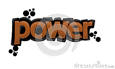 Colorful POWER writing graffiti design Vector Illustration