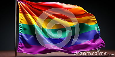 Colorful pride day flag concept 3d Rendering Stock Photo