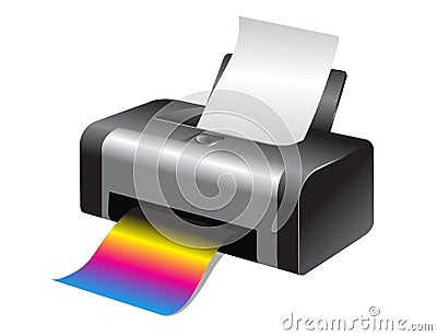 Colorful printer Vector Illustration