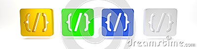 Colorful Programming language syntax icon isolated on white background. Syntax programming file system. Minimalism Cartoon Illustration