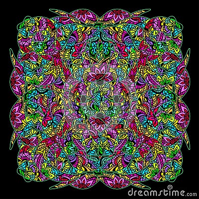 Colorful psychedelic pattern Vector Illustration
