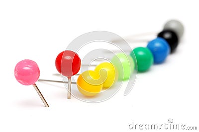 Colorful Push Pin Stock Photo