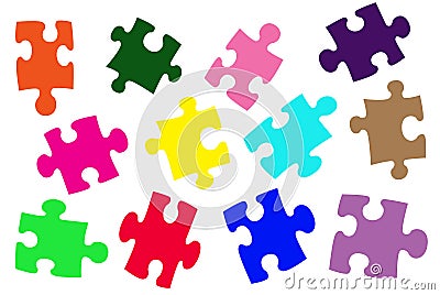 Colorful puzzle pieces Stock Photo