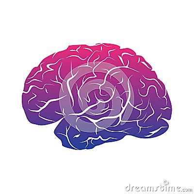 Colorful qradient brain mark. Vector Illustration