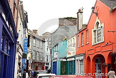 Colorful quaint shops on narrow streets Editorial Stock Photo