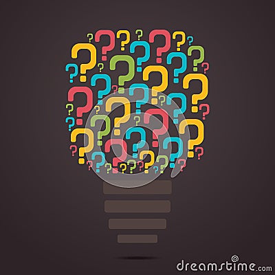 Colorful question mark bulb Vector Illustration