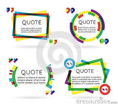 Colorful quote template information text blog business mobile on white background vector illustration Vector Illustration