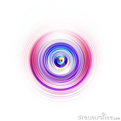 Colorful radial motion effect. Abstract rounded background. Color curves and sphere. Stock Photo