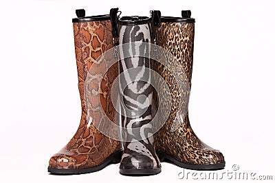 Colorful rain boots Stock Photo