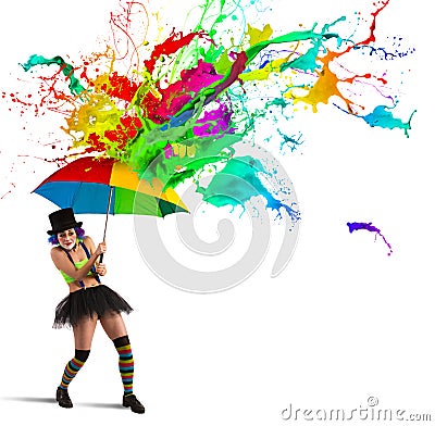 Colorful rain Stock Photo
