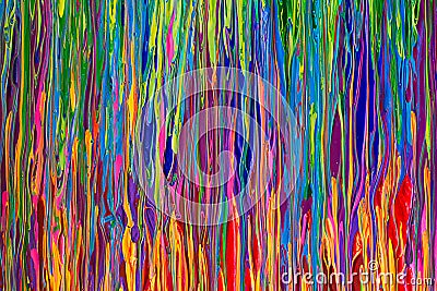 Colorful Rainbow Abstract Dripping Paint Lines Stock Photo