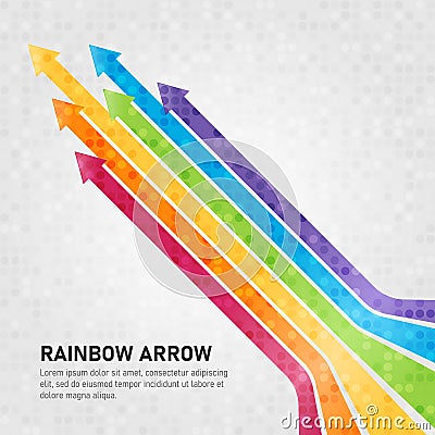 Colorful rainbow arrows Upwards and abstract circle dot texture style vector design Vector Illustration