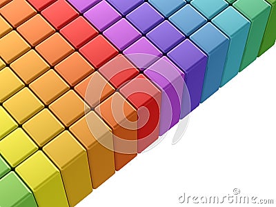 Colorful rainbow cubes Stock Photo