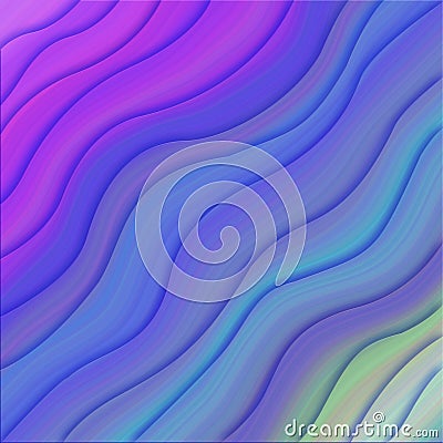 Colorful rainbow diagonal flowing wavy lines abstract wallpaper background illustration Cartoon Illustration