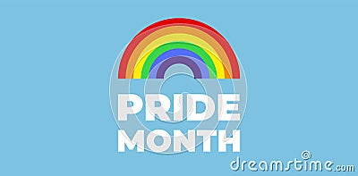 Colorful rainbow. Pride month. LGBT Pride banner. Vector Illustration