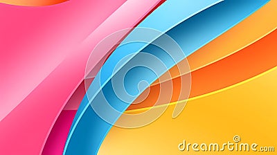 colorful rainbow red blue yellow pink abstrakt geometric line template Stock Photo