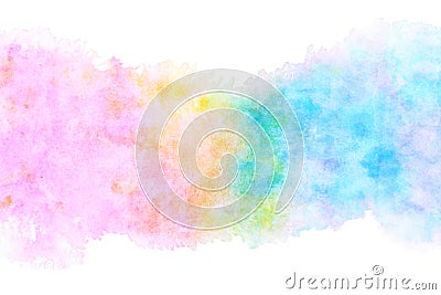 Colorful rainbow wave abstract on natural watercolor hand paint background Stock Photo
