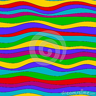 Colorful rainbow wave texture, seamless vector pattern for textile, backdrops, wallpapers, wrapping paper and other. gay Vector Illustration