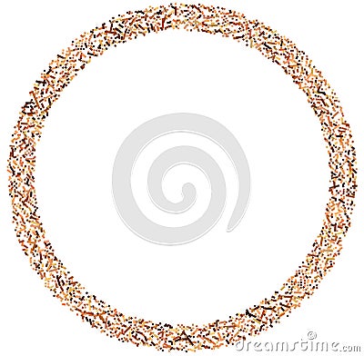 Colorful random squares in circle formation abstract geometric element. Circle, circular mosaic Vector Illustration