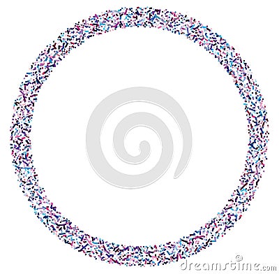 Colorful random squares in circle formation abstract geometric element. Circle, circular mosaic Vector Illustration