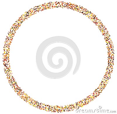 Colorful random squares in circle formation abstract geometric element. Circle, circular mosaic Vector Illustration