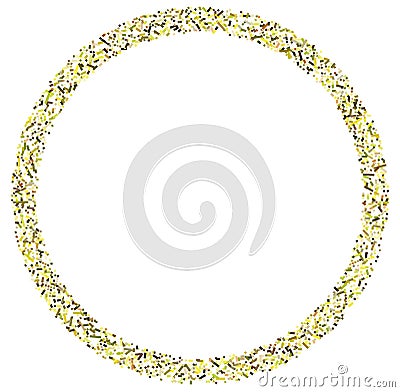 Colorful random squares in circle formation abstract geometric element. Circle, circular mosaic Vector Illustration