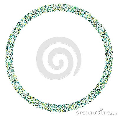 Colorful random squares in circle formation abstract geometric element. Circle, circular mosaic Vector Illustration