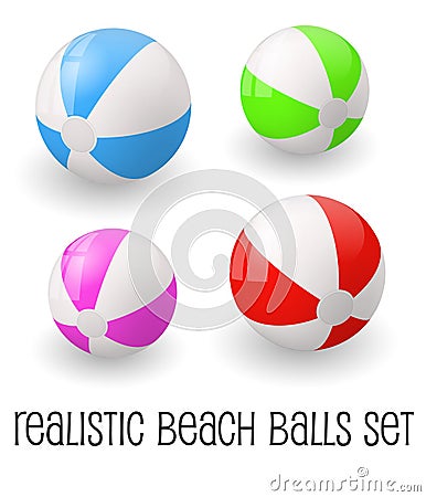 Colorful realistic beach ball vector illustration. Vector Illustration