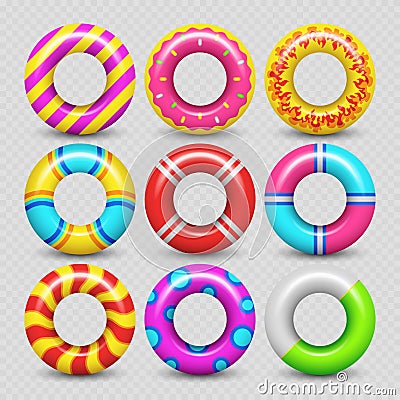 Colorful realistic rubber swimming ring Vector Illustration