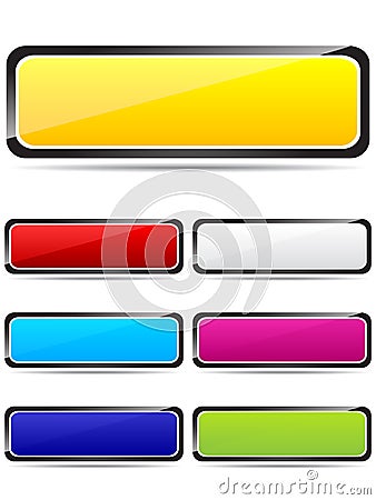 Colorful rectangle buttons Vector Illustration