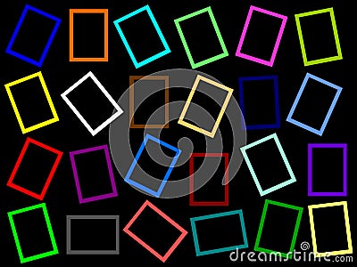 Colorful rectangle frames all over Stock Photo