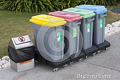 Colorful Recycle Bin photo Stock Photo