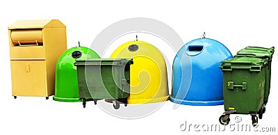 Colorful Recycle Bins Stock Photo