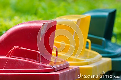 Colorful Recycle Bins Stock Photo