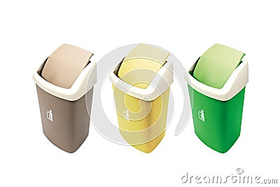 Colorful Recycle Bins Stock Photo